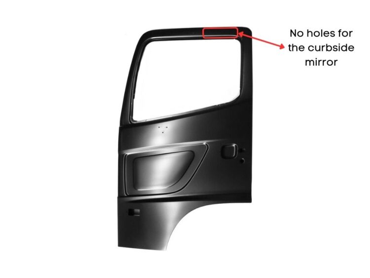 Door Shell L/H With Australian Standard Mirror Holes - 500 Series (17-On) - Image 2