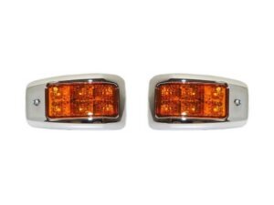 Door Flasher R/H = L/H - Sold As a Pair - LED - Amber - With Chrome Mould  - 700 Series (04-18)