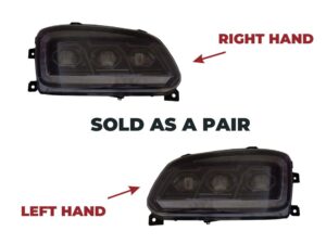 Headlamp R/H & L/H - LED - Black - With Daytime Running Lamp - SOLD AS A PAIR - Ranger Pro (03-17)