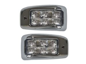 FC, FD, FE, FF, FL, FM, GD, GH, HI93, HINO, Japanese Makes, RANGER PRO- Door Flashe- RH Right Hand (Drivers Side)=LH Left Hand (Passengers Side)– Sold As a Pair- LED – Clear – With Chrome Mould – Ranger Pro (03-17), HI93-240-D0