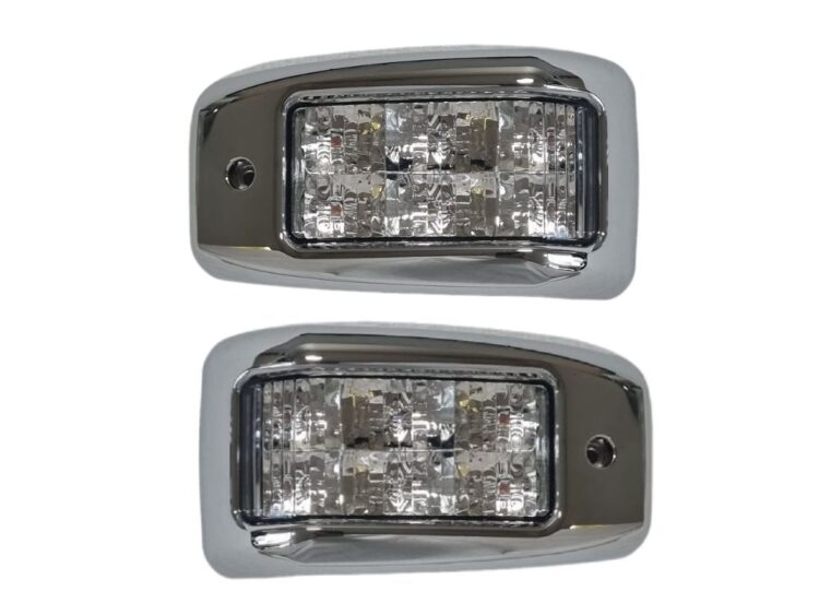 FC, FD, FE, FF, FL, FM, GD, GH, HI93, HINO, Japanese Makes, RANGER PRO- Door Flashe- RH Right Hand (Drivers Side)=LH Left Hand (Passengers Side)– Sold As a Pair- LED – Clear – With Chrome Mould – Ranger Pro (03-17), HI93-240-D0