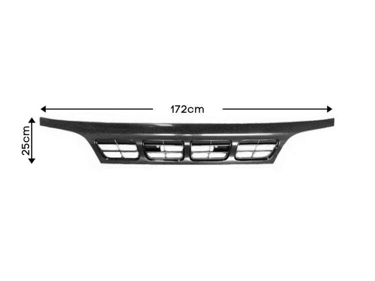 Grille - 4 Square Holes - Wide Cab - Black - XZU4 (00-11) - Image 2